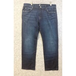 7 For All Mankind Austyn Relaxed Straight Leg Dark Wash Denim Jeans Womens Sz 36